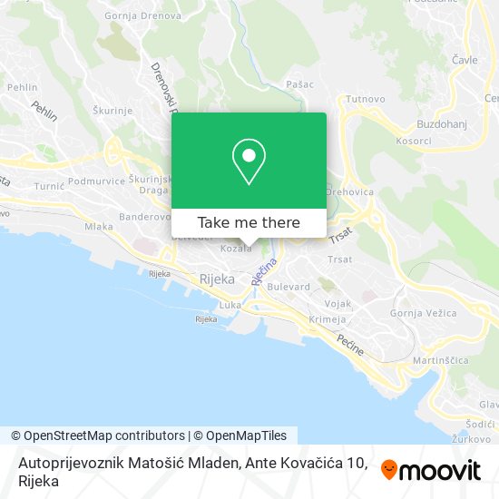 Autoprijevoznik Matošić Mladen, Ante Kovačića 10 map