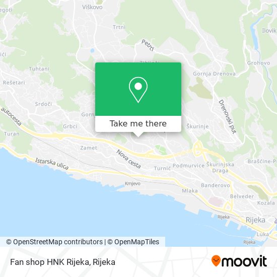 Fan shop HNK Rijeka map