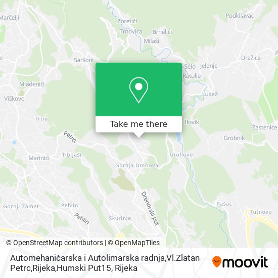 Automehaničarska i Autolimarska radnja,Vl.Zlatan Petrc,Rijeka,Humski Put15 map