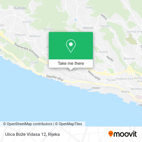 Ulica Bože Vidasa 12 map