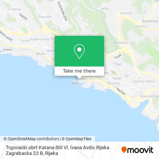 Trgovacki obrt Katana-Stil Vl. Ivana Avdic Rijeka Zagrebacka 23 B map