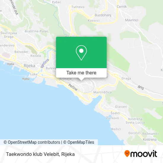 Taekwondo klub Velebit map
