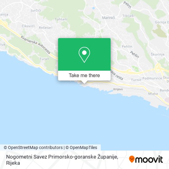 Nogometni Savez Primorsko-goranske Županije map