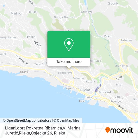 Liganj,obrt Pokretna Ribarnica,Vl.Marina Juretić,Rijeka,Osječka 26 map