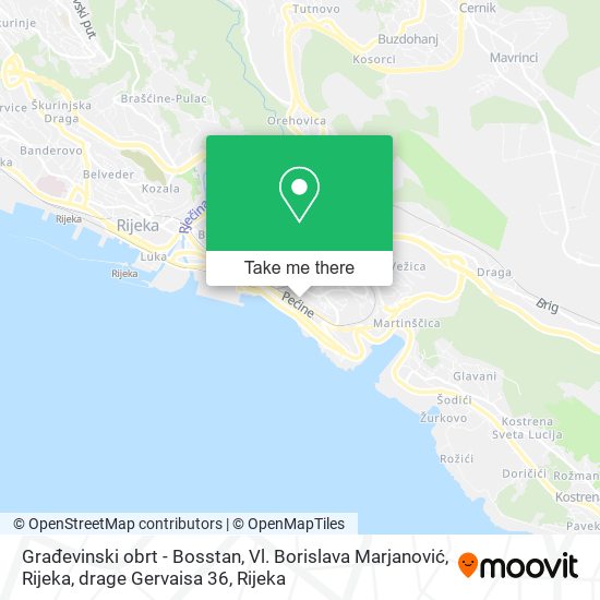 Građevinski obrt - Bosstan, Vl. Borislava Marjanović, Rijeka, drage Gervaisa 36 map