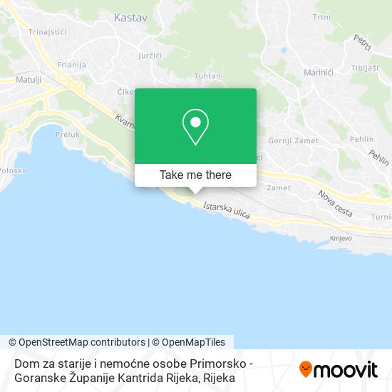 Dom za starije i nemoćne osobe Primorsko - Goranske Županije Kantrida Rijeka map