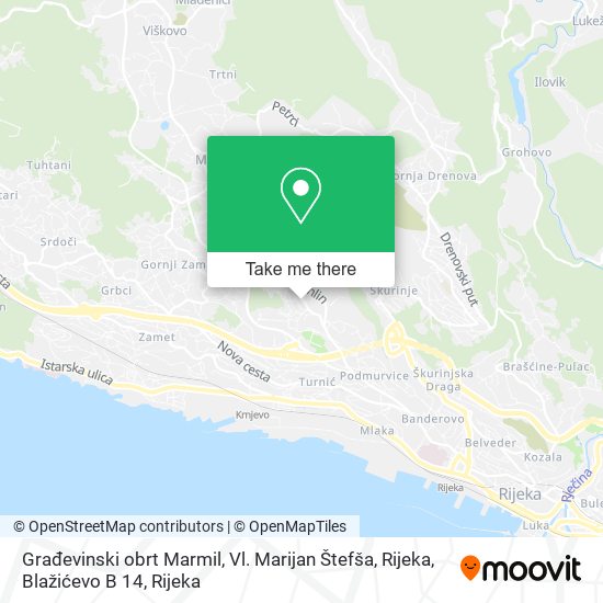 Građevinski obrt Marmil, Vl. Marijan Štefša, Rijeka, Blažićevo B 14 map