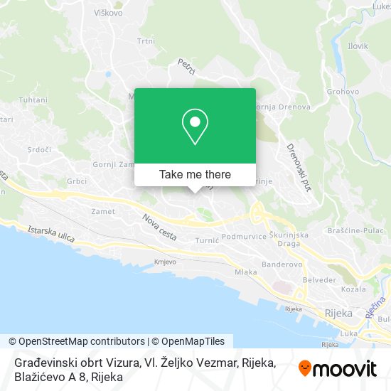 Građevinski obrt Vizura, Vl. Željko Vezmar, Rijeka, Blažićevo A 8 map