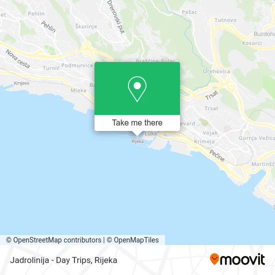 Jadrolinija - Day Trips map
