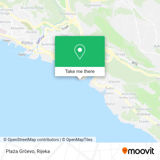 Plaža Grčevo map