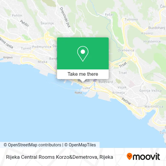 Rijeka Central  Rooms Korzo&Demetrova map