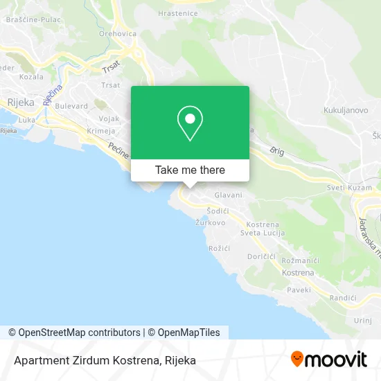 Apartment Zirdum Kostrena map