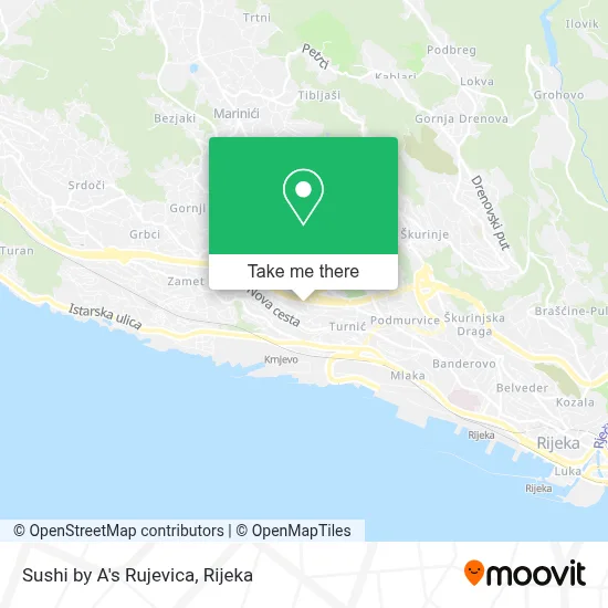 Sushi by A's Rujevica map