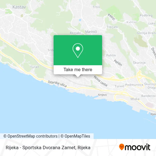 Rijeka - Sportska Dvorana Zamet map