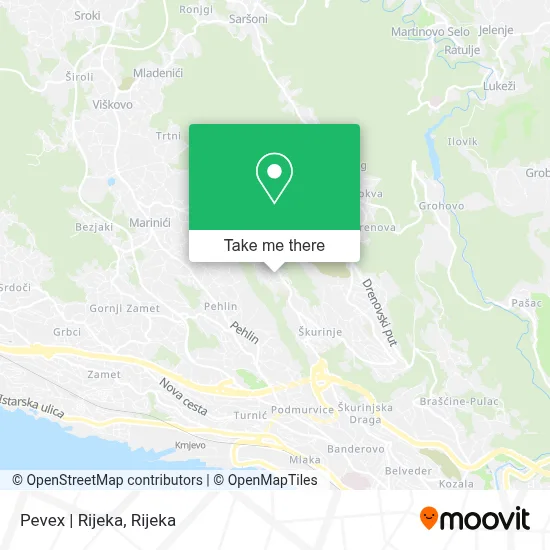 Pevex | Rijeka map
