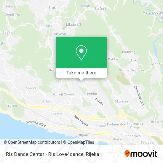 Ris Dance Centar - Ris Love4dance map