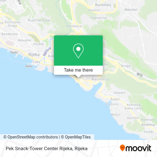 Pek Snack-Tower Center Rijeka map