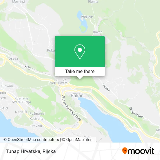 Tunap Hrvatska map