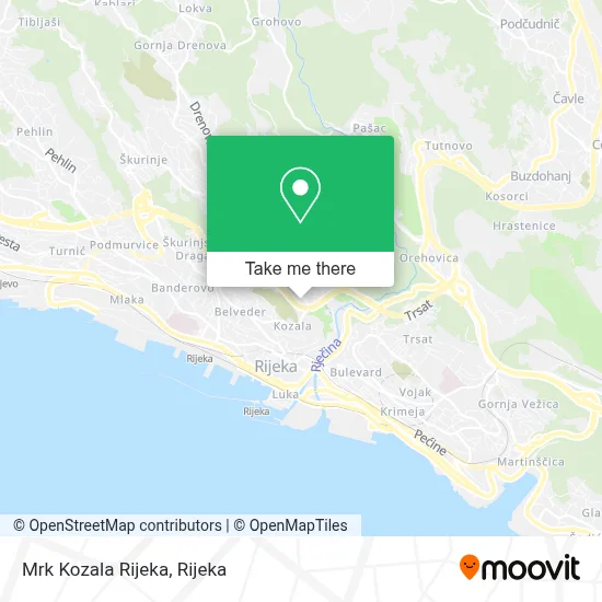 Mrk Kozala Rijeka map
