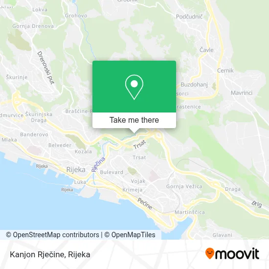 Kanjon Rječine map