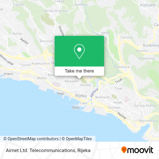 Airnet Ltd. Telecommunications map