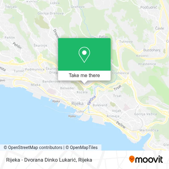 Rijeka - Dvorana Dinko Lukarić map