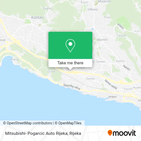 Mitsubishi- Pogarcic Auto Rijeka map