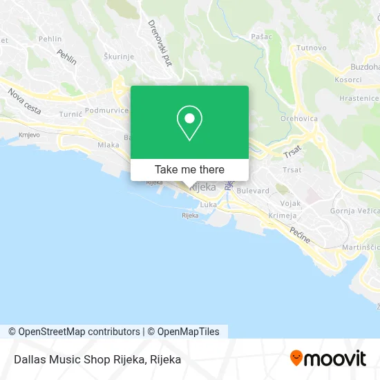 Dallas Music Shop Rijeka map