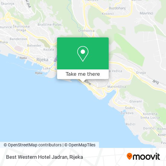 Best Western Hotel Jadran map