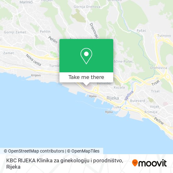 KBC RIJEKA Klinika za ginekologiju i porodništvo map