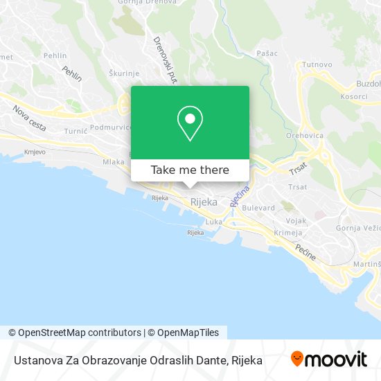 Ustanova Za Obrazovanje Odraslih Dante map
