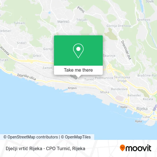 Dječji vrtić Rijeka - CPO Turnić map