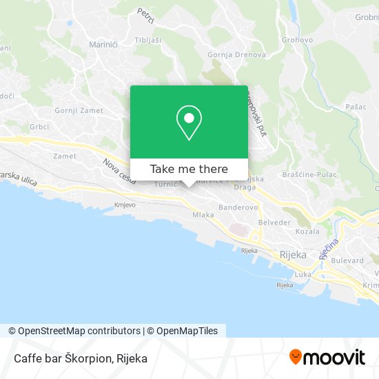 Caffe bar Škorpion map