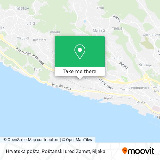 Hrvatska pošta, Poštanski ured Zamet map