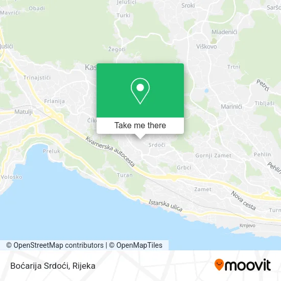 Boćarija Srdoći map