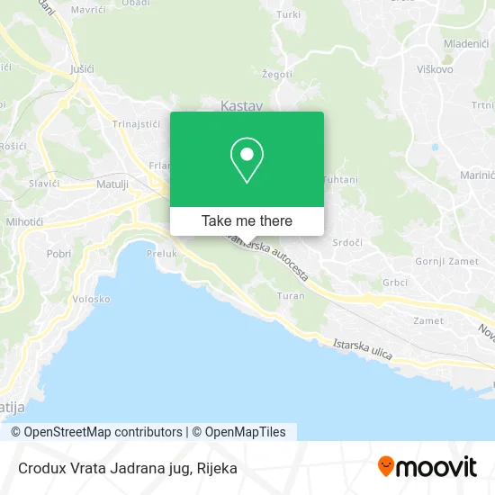 Crodux Vrata Jadrana jug map