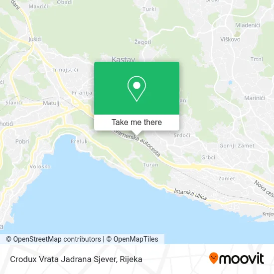 Crodux Vrata Jadrana Sjever map