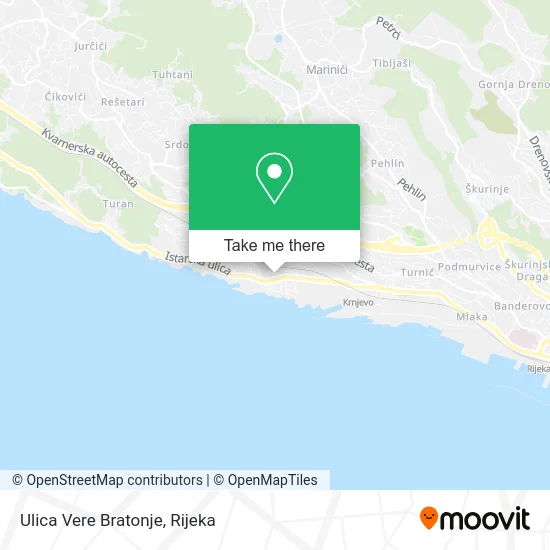 Ulica Vere Bratonje map