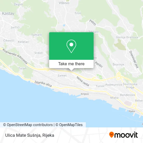 Ulica Mate Sušnja map