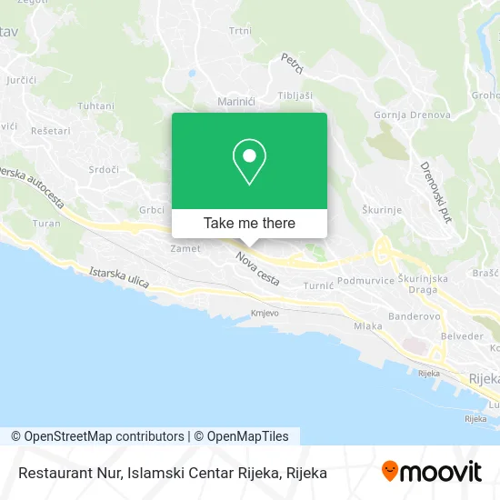 Restaurant Nur, Islamski Centar Rijeka map