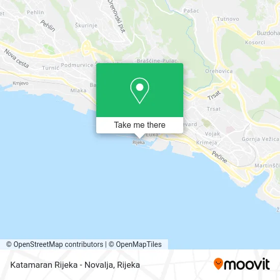 Katamaran Rijeka - Novalja map