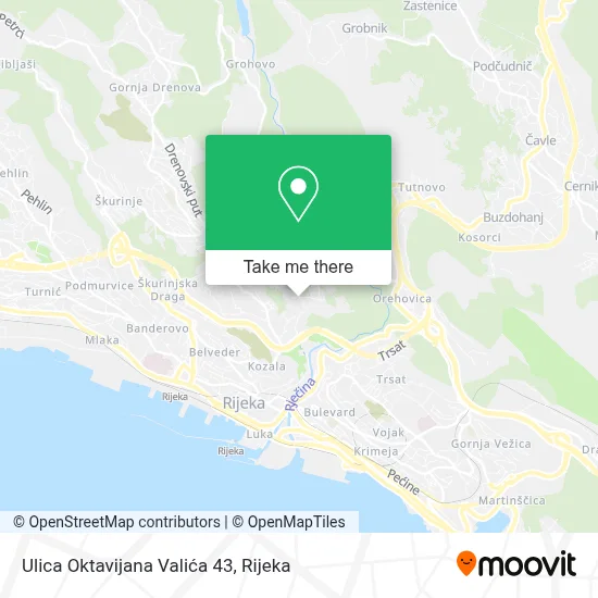 Ulica Oktavijana Valića 43 map