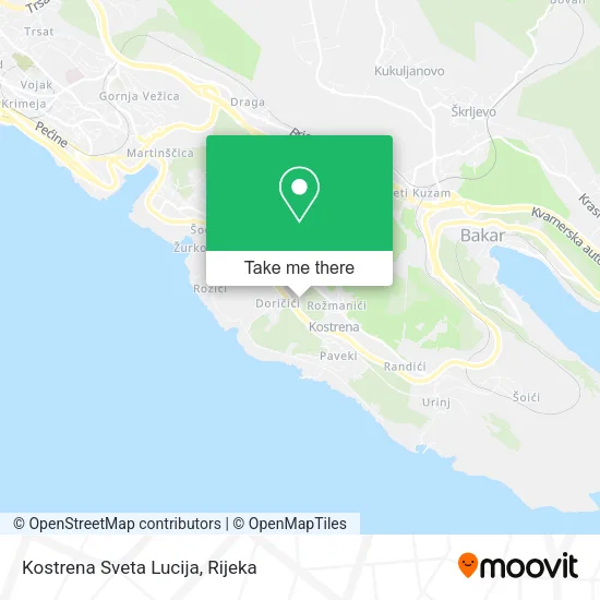Kostrena Sveta Lucija map