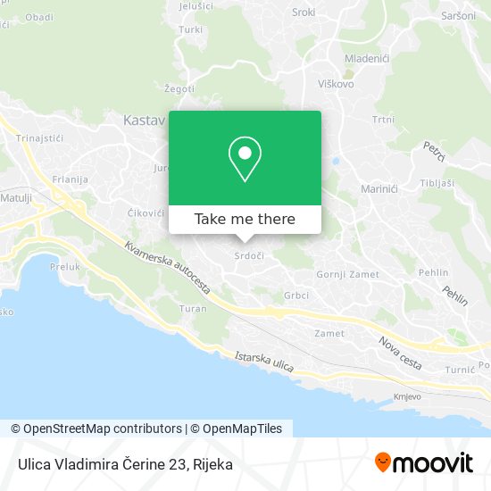 Ulica Vladimira Čerine 23 map
