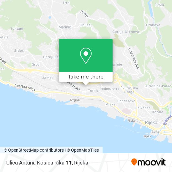 Ulica Antuna Kosića Rika 11 map