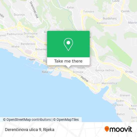 Derenčinova ulica 9 map