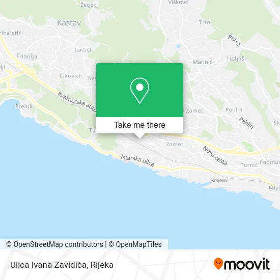 Ulica Ivana Zavidića map