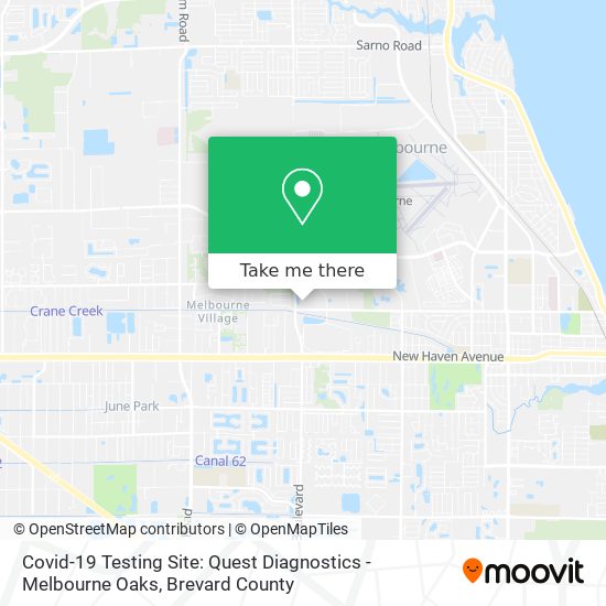 Covid-19 Testing Site: Quest Diagnostics - Melbourne Oaks map