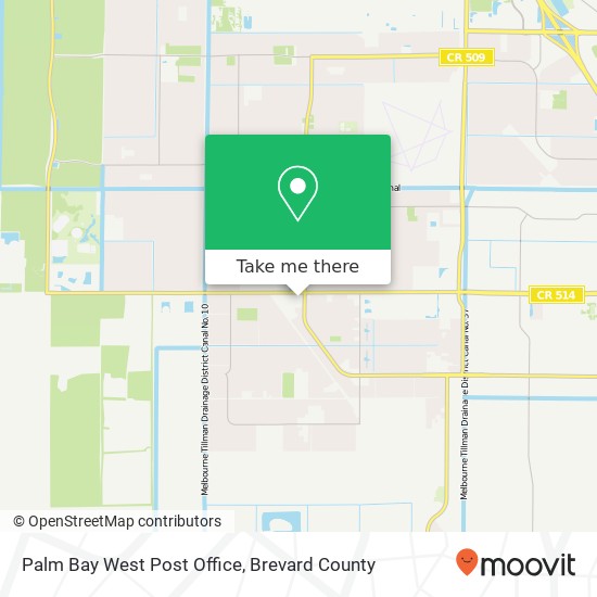 Palm Bay West Post Office map