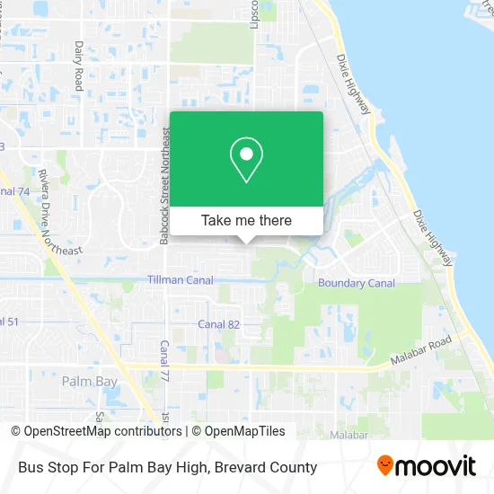 Bus Stop For Palm Bay High map